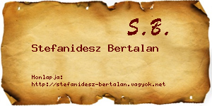 Stefanidesz Bertalan névjegykártya