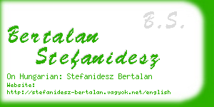 bertalan stefanidesz business card